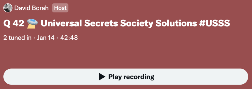 Q 42 Universal Secrets Society Solutions